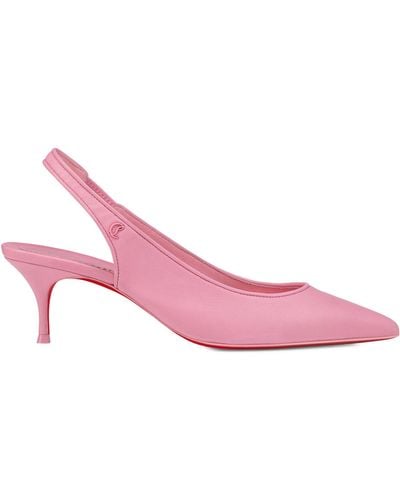 Christian Louboutin Sporty Kate Leather Slingback Court Shoes 55 - Pink