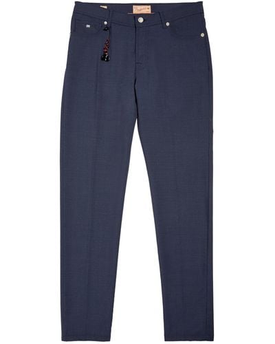 Marco Pescarolo Cotton-blend Straight Trousers - Blue