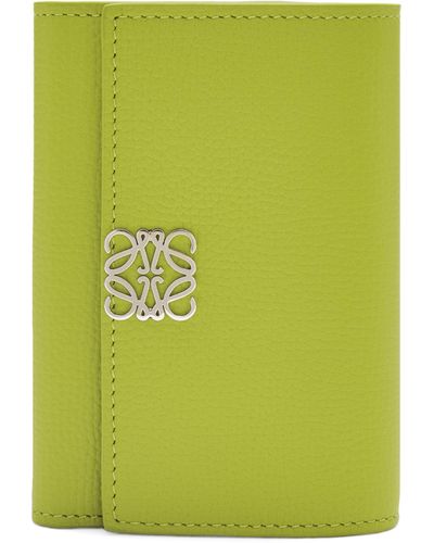 Loewe Leather Anagram Vertical Wallet - Green