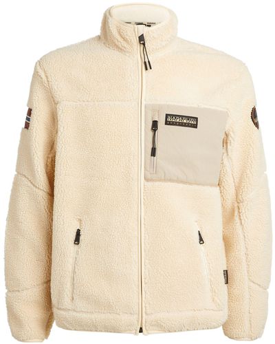 Napapijri Fleece Yupik Zip-up Jacket - Natural