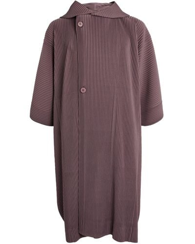 Homme Plissé Issey Miyake Pleated Monthly Colors January Overcoat - Purple