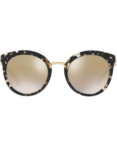 Dolce & Gabbana Tortoiseshell Round Sunglasses - Brown