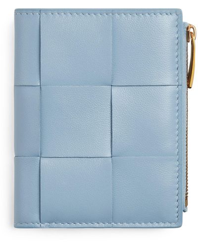 Bottega Veneta Leather Cassette Bi-fold Wallet - Blue