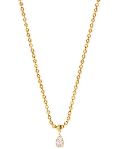 Anita Ko Yellow Gold And Diamond Pear Necklace - Metallic