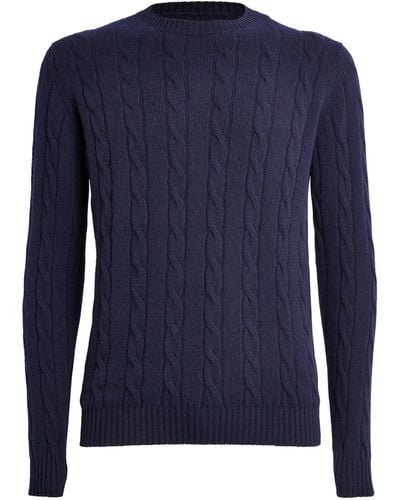Harrods Cashmere Cable-knit Jumper - Blue