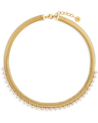 Emily P. Wheeler Yellow Gold And Diamond Snake Chain Necklace - Metallic