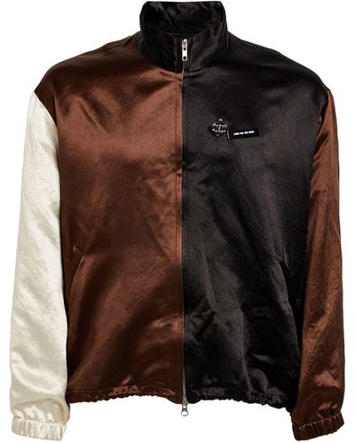 Song For The Mute Satin Paneled Bomber Jacket - Brown