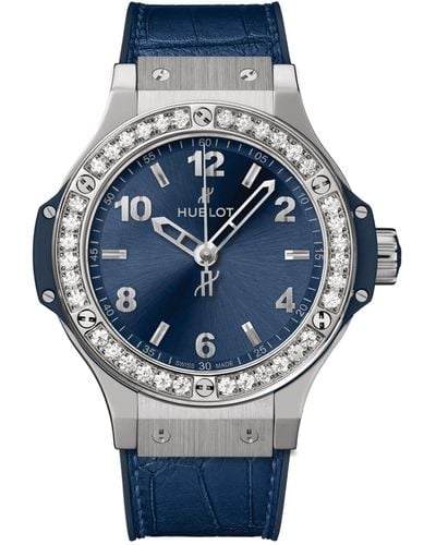 Hublot Big Bang Diamond Bezel Quartz Watch 38mm - Blue