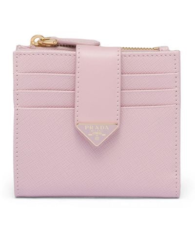 Prada Saffiano Leather Bifold Wallet - Pink