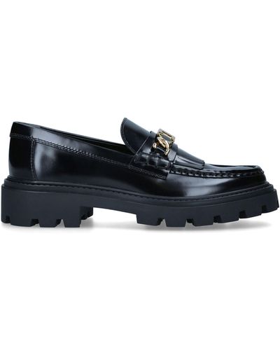 Tod's Leather Gomma Frangia Loafers - Blue