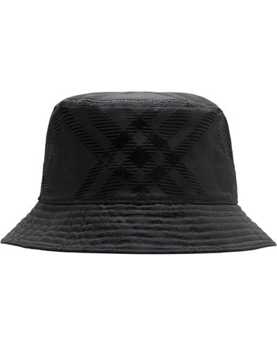 Burberry Check Bucket Hat - Black