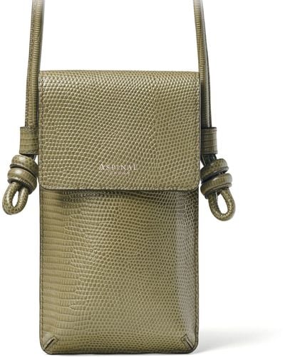Aspinal of London Leather Ella Phone Pouch - Green