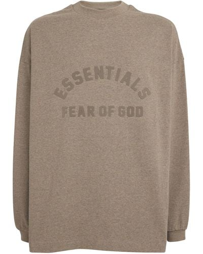 Fear Of God Long-sleeve Oversized Logo T-shirt - Brown