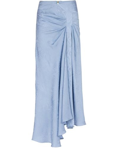 Balmain Ruched Maxi Skirt - Blue