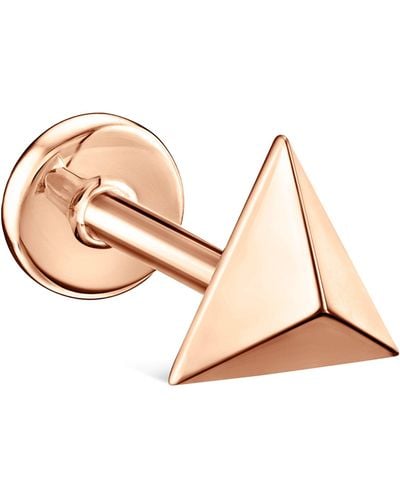 Maria Tash Rose Gold Faceted Triangle Threaded Stud Earring (7mm) - Natural