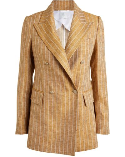 Eleventy Pinstripe Double-breasted Blazer - Natural