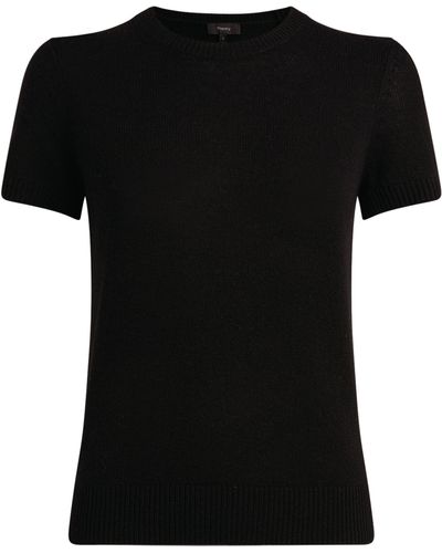 Theory Cashmere Short-sleeved Sweater - Black