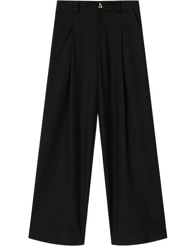 Aeron Satin Wellen Tailored Trousers - Black