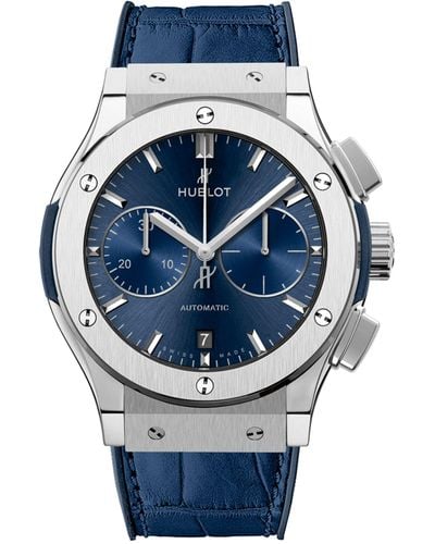 Hublot Titanium Classic Fusion Chronograph Watch 45mm - Blue