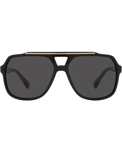 Dolce & Gabbana Square Pilot Sunglasses - Black