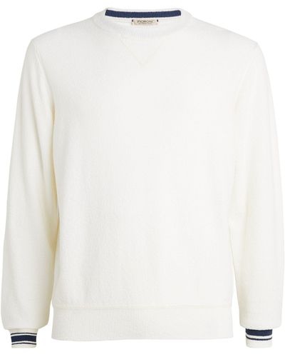 FIORONI CASHMERE Terry Crew-neck Sweater - White