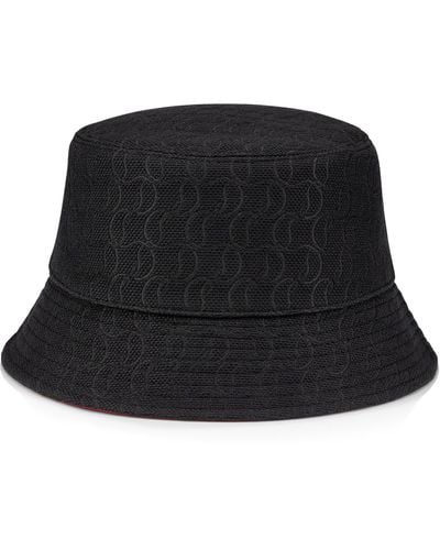 Christian Louboutin Bobino Jacquard-monogram Bucket Hat - Black