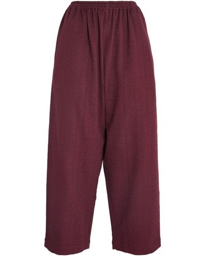 Eskandar Cotton Japanese Trousers - Purple