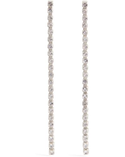 Jil Sander Crystal-embellished Drop Earrings - White