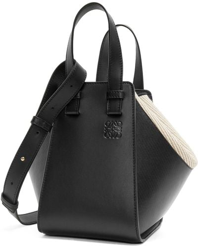 Loewe Leather Compact Hammock Bag - Black