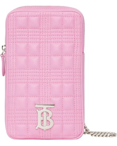 Burberry Leather Lola Pouch - Pink