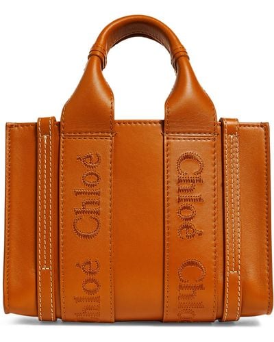 Chloé Mini Leather Woody Tote Bag - Brown