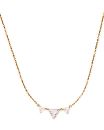 Eva Fehren Yellow Gold And Diamond Prism Necklace - Metallic