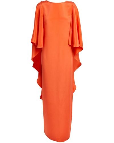 Max Mara Silk Crepe Maxi Dress - Orange