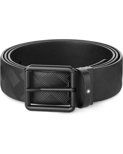 Montblanc Leather Patterned Belt - Black