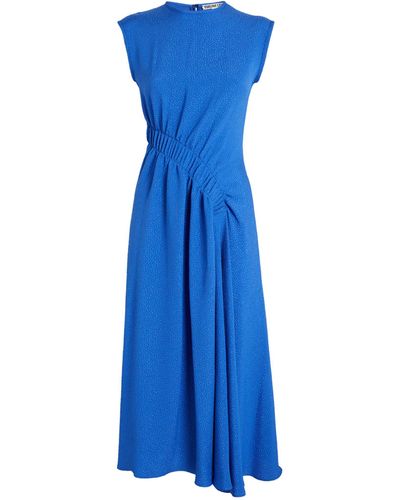 Edeline Lee Gathered Pina Midi Dress - Blue