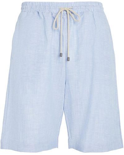 Zimmerli of Switzerland Linen-cotton Drawstring Shorts - Blue