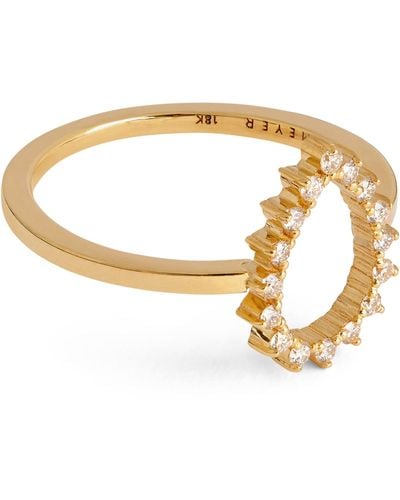 Jennifer Meyer Yellow Gold And Diamond Teardrop Ring - Metallic