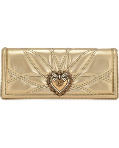 Dolce & Gabbana Quilted Leather Devotion Baguette Shoulder Bag - Natural