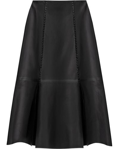 Aeron Lambskin Chateau Skirt - Black