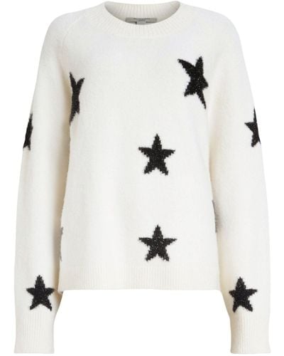 AllSaints Wool-blend Star Sweater - White