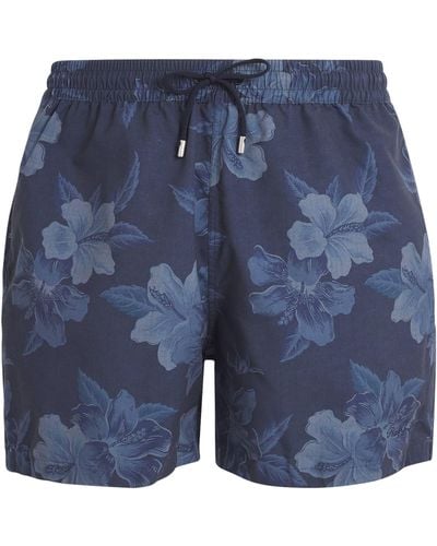Ralph Lauren Purple Label Amalfi Hibiscus Swim Shorts - Blue