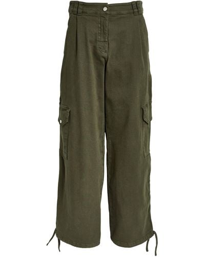 MAX&Co. Stretch-cotton Cargo Trousers - Green