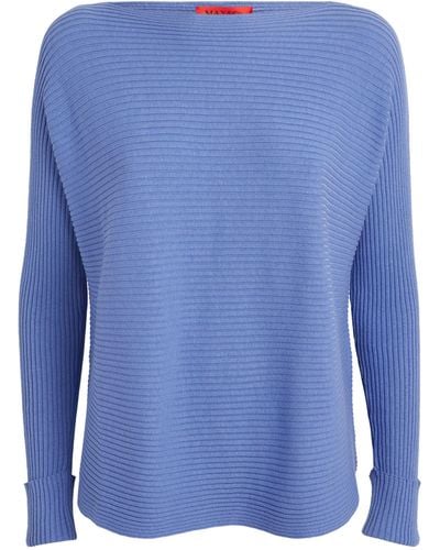 MAX&Co. Cotton-blend Ribbed Sweater - Blue