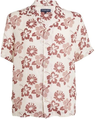 Frescobol Carioca Linen Floral Print Shirt - Pink