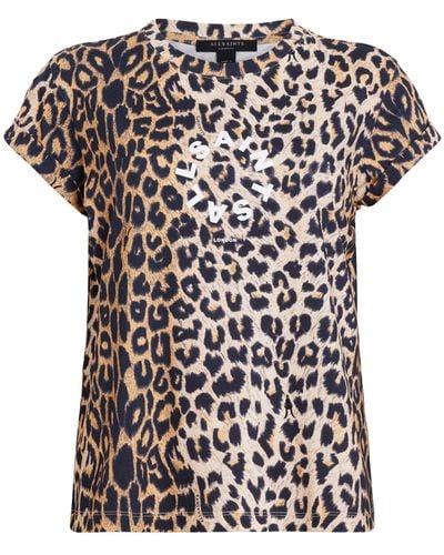 AllSaints Leopard Print Anna T-shirt - Black