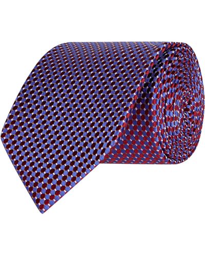 Eton Geometric Pattern Tie - Purple