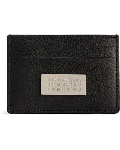 Maison Margiela Grain Leather Number Logo Card Holder - Black