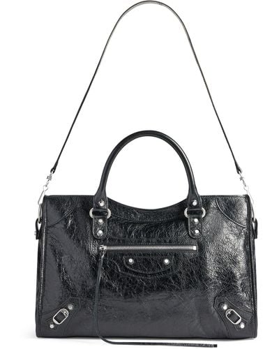 Balenciaga Medium Leather Le City Top-handle Bag - Black