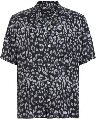 AllSaints Leopaz Leopard Print Shirt - Black