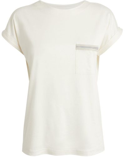 Eleventy Pocket-detail T-shirt - White